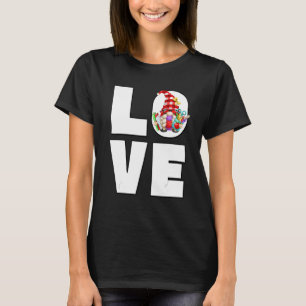 Teacher Gnome For Women Reading Books Love Teachin T-Shirt