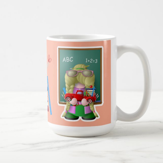 Teacher Gnome with Little Red Truck Coffee Mug (Right)