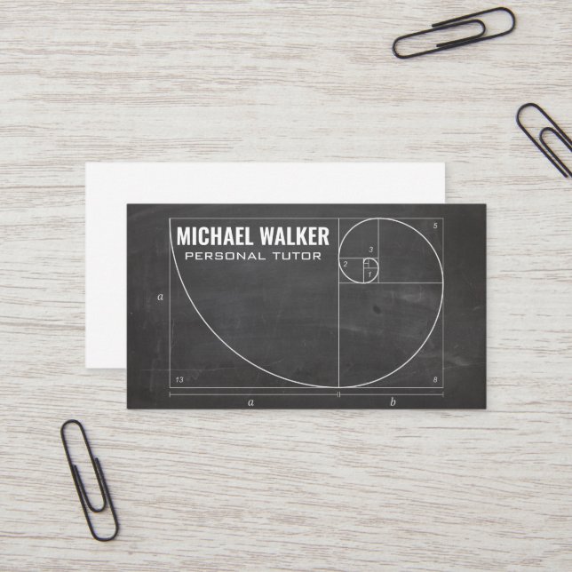 Teacher | Golden Ratio Business Card (Front/Back In Situ)