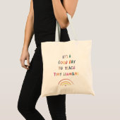 Teacher Good Day Tiny Humans Modern Fun Typography Tote Bag (Front (Product))