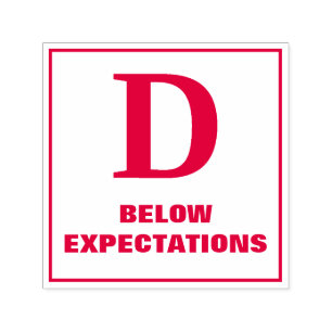 Teacher Grading Stamp: D, BELOW EXPECTATIONS Self-inking Stamp