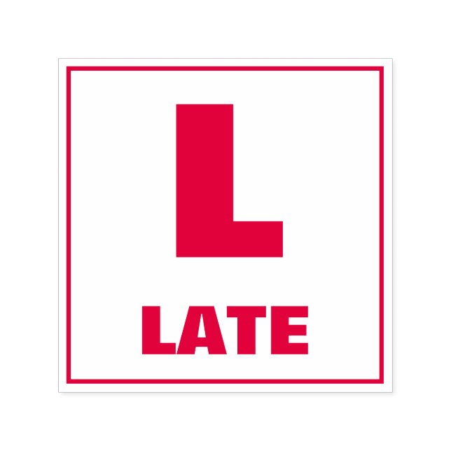 Teacher Grading Stamp: L, LATE Self-inking Stamp (Design)