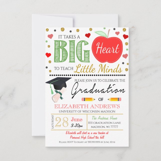 Teacher Graduation Invitation (Front)
