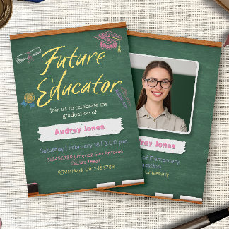 Teacher Graduation Invitation with Photo