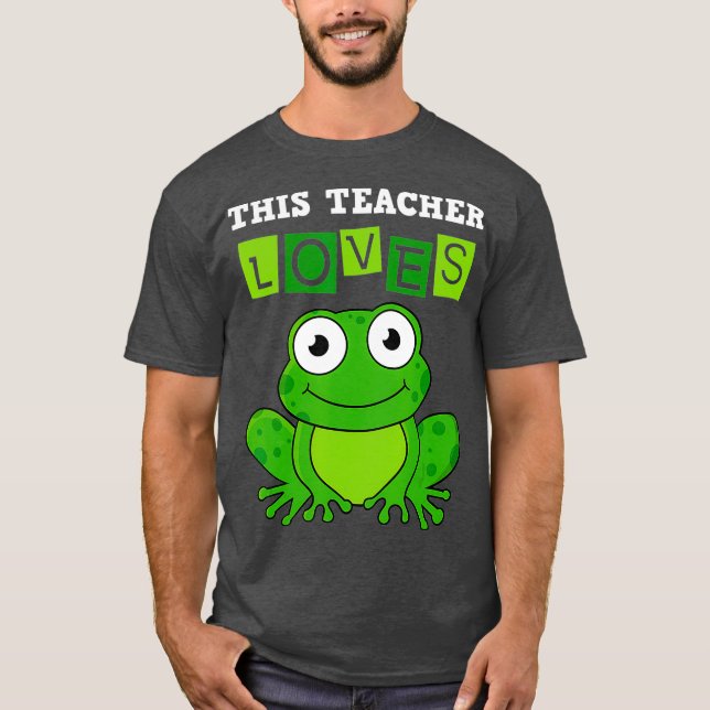 Teacher Green Tree Frog Kindergarten Elementary T-Shirt (Front)