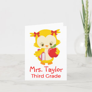 Teacher Greeting Owl Holiday Card