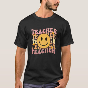 Teacher Groovy Retro Hippie  3 T-Shirt