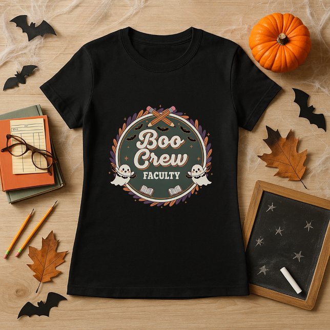 Teacher Halloween Boo Crew Faculty Staff Ghost  T-Shirt (Creator Uploaded)