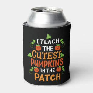 Teacher Halloween Pumpkin Halloween Costume Can Cooler