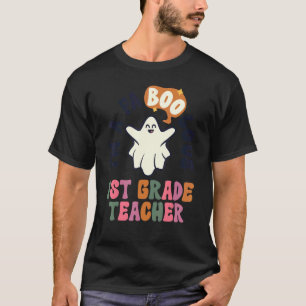 Teacher Halloween Retro 1st Grade Vintage First Gr T-Shirt