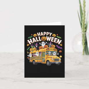 Teacher Halloween School Bus Driver Cute Ghost Wit Card