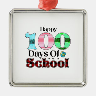 Teacher Happy 100 Days Of School Metal Ornament