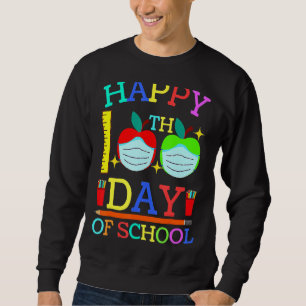 Teacher Happy 100th Day Of School Apple Face Mask Sweatshirt