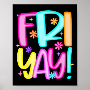 Teacher Happy Friyay Weekend Friday Preppy Back To Poster