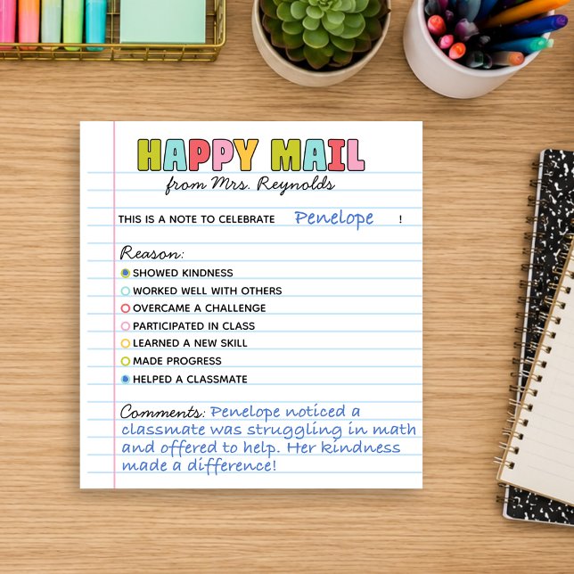 Teacher Happy Mail  Notepad (Creator Uploaded)