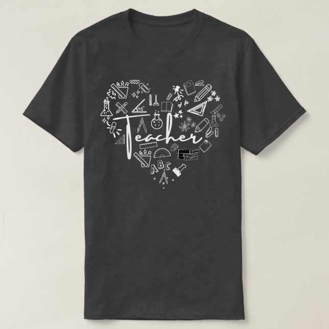 Teacher Heart 2 T-Shirt (Design Front)