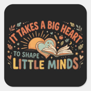 Teacher Heart Quote Square Sticker