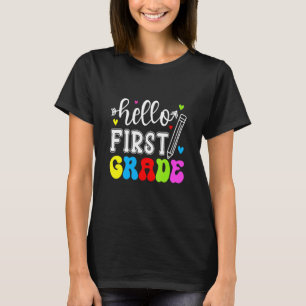 Teacher Hello First Grade Fun 1st Grade Back To Sc T-Shirt
