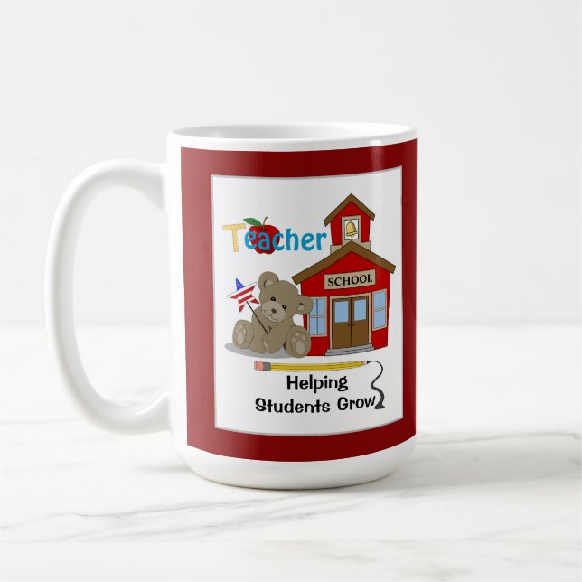 Teacher - Helping Students Grow - Custom Mug (Left)