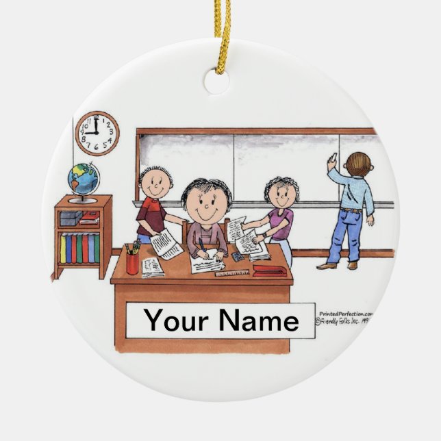 Teacher, High School - Female Ceramic Ornament (Front)