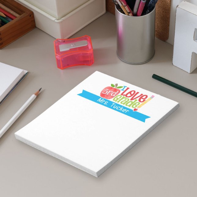 Teacher I Love My Class Any Grade Cute Apple Notepad (Creator Uploaded)