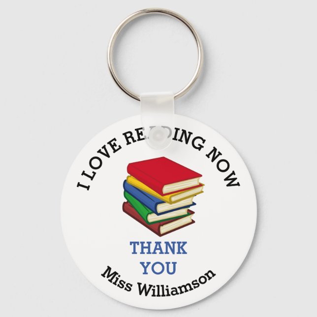Teacher | I LOVE READING NOW Customisable Key Ring (Front)