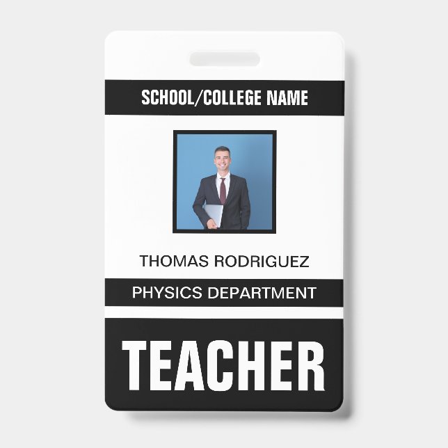 Teacher ID Card Badge (Front)