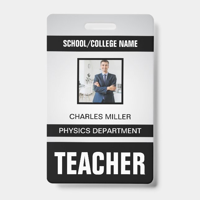 Teacher ID Card Badge (Front)