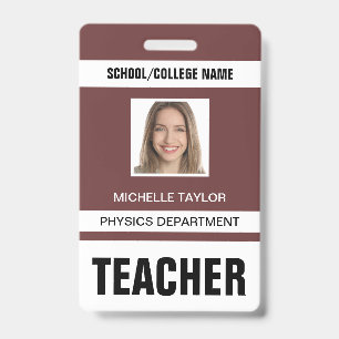 Teacher ID Card Badge