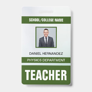 Teacher ID Card Badge