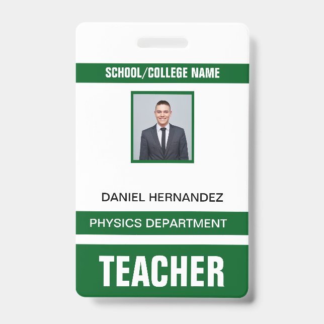 Teacher ID Card  Badge (Front)