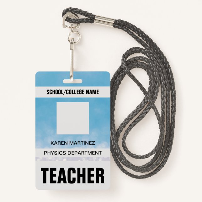 Teacher ID Card Badge ID Badge (Front with Lanyard)