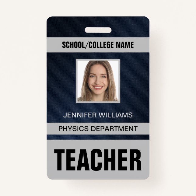 Teacher ID Card Badge ID Badge (Front)