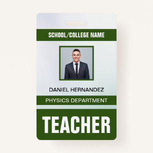 Teacher ID Card Badge ID Badge