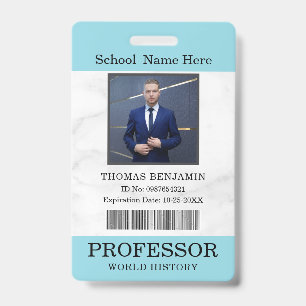 Teacher ID Card Name School Template Photo Badge