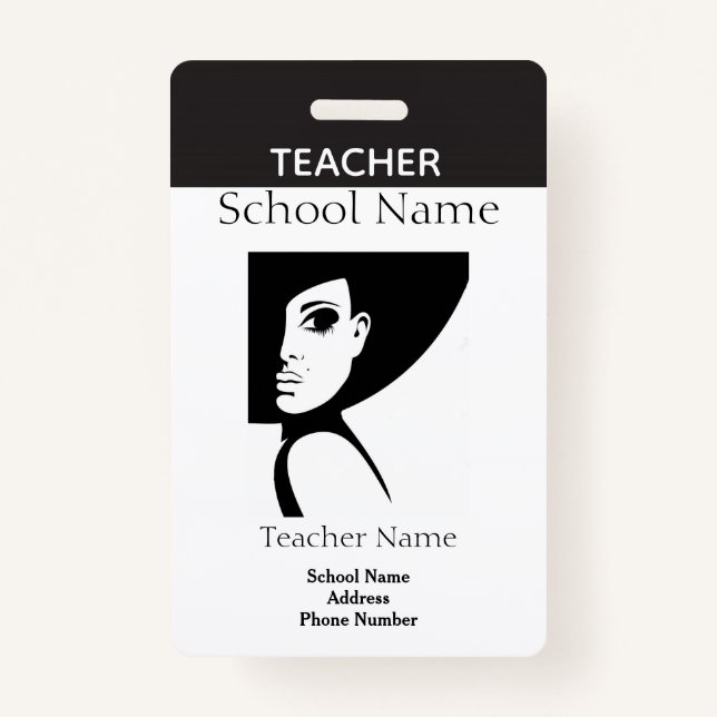 Teacher ID ID Badge (Front)