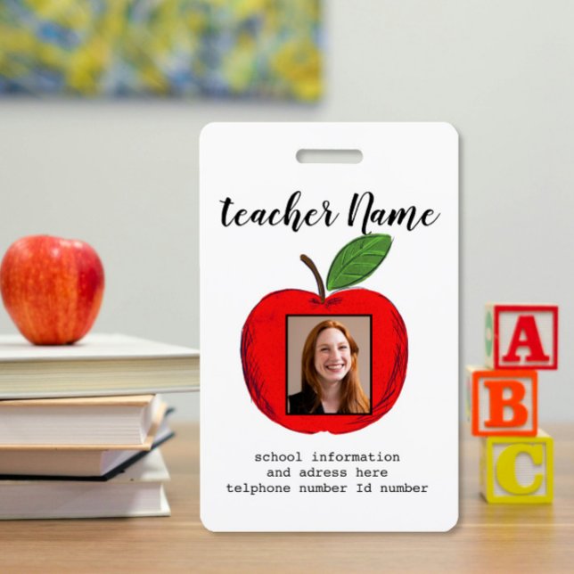 Teacher ID school teacher school photo Badge ID Badge (Creator Uploaded)