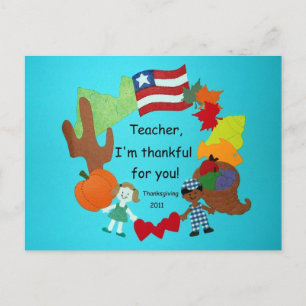 Teacher, I'm thankful for you! Postcard