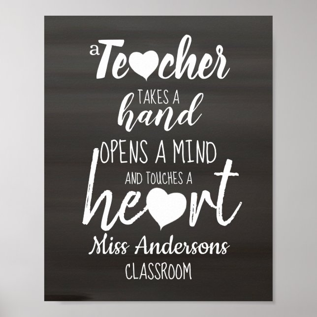 Teacher Inspirational Personalised Quotes Poster (Front)