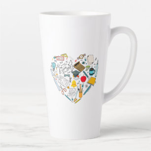 Teacher Instructor Professor Tool Heart Latte Mug