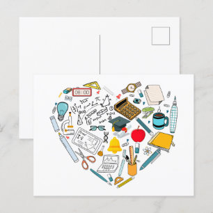 Teacher Instructor Professor Tool Heart Postcard