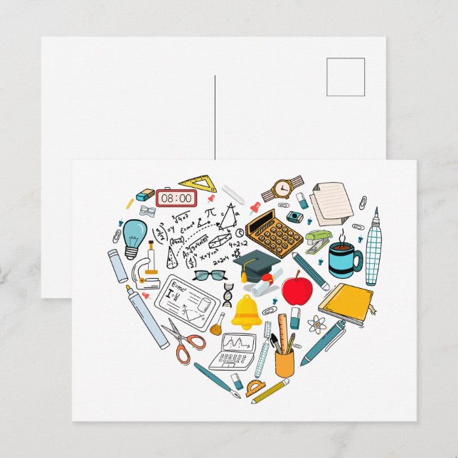 Teacher Instructor Professor Tool Heart Postcard (Front/Back)