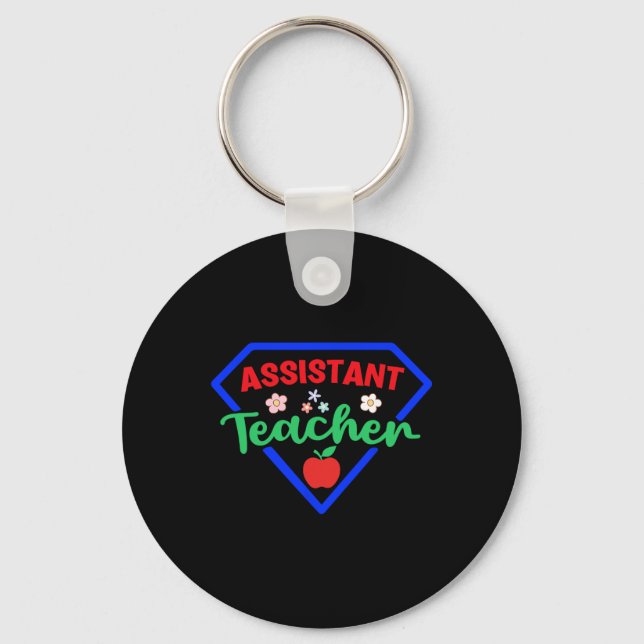 Teacher Istant Superhero Appreciation Back To Scho Key Ring (Front)