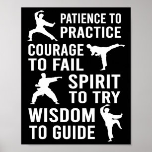 Teacher Karate Student Trainee Practice Karate Tra Poster