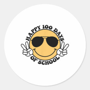 Teacher Kids 100 Days Happy 100th Day Of School Gi Classic Round Sticker