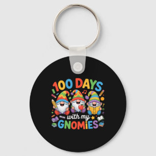 Teacher Kids Gnome 100 Days Of School Key Ring