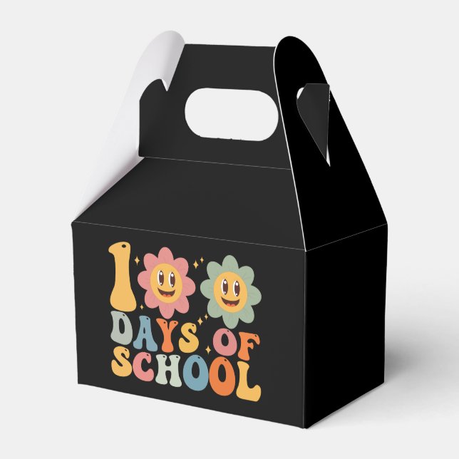 Teacher Kids Retro Groovy 100 Days 0f School  Favour Box (Front Side)
