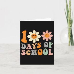 Teacher Kids Retro Groovy 100 Days Happy 100th Day Card