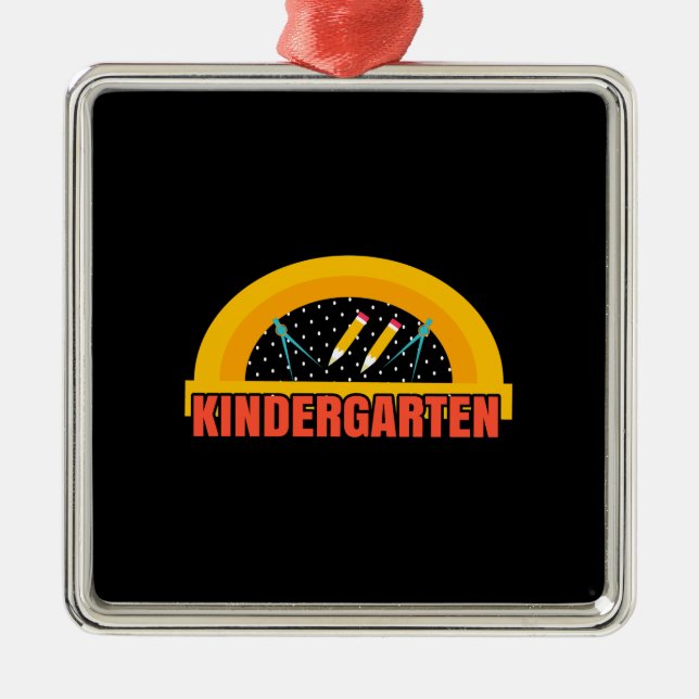 Teacher Kindergarten Metal Ornament (Front)