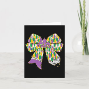 Teacher Krewe Mardi Gras Festival Fleur De Lis Coq Card